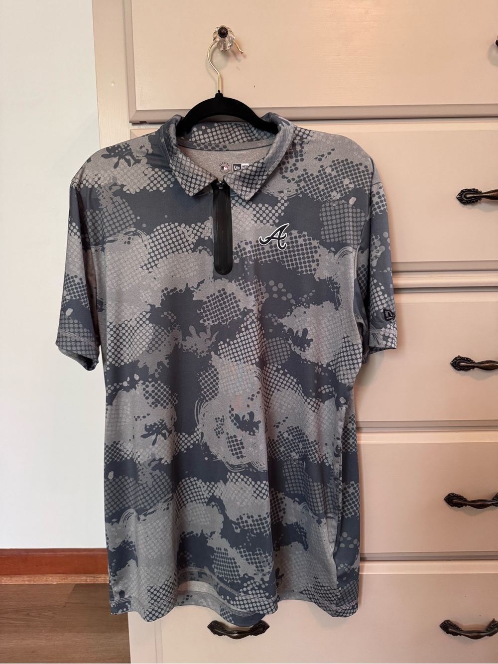 New Era Gray Camouflage Quarter-Zip Polo